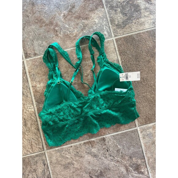 Aerie Fa La Lace Padded Bralette Green Alpine Size Small - Picture 6 of 9